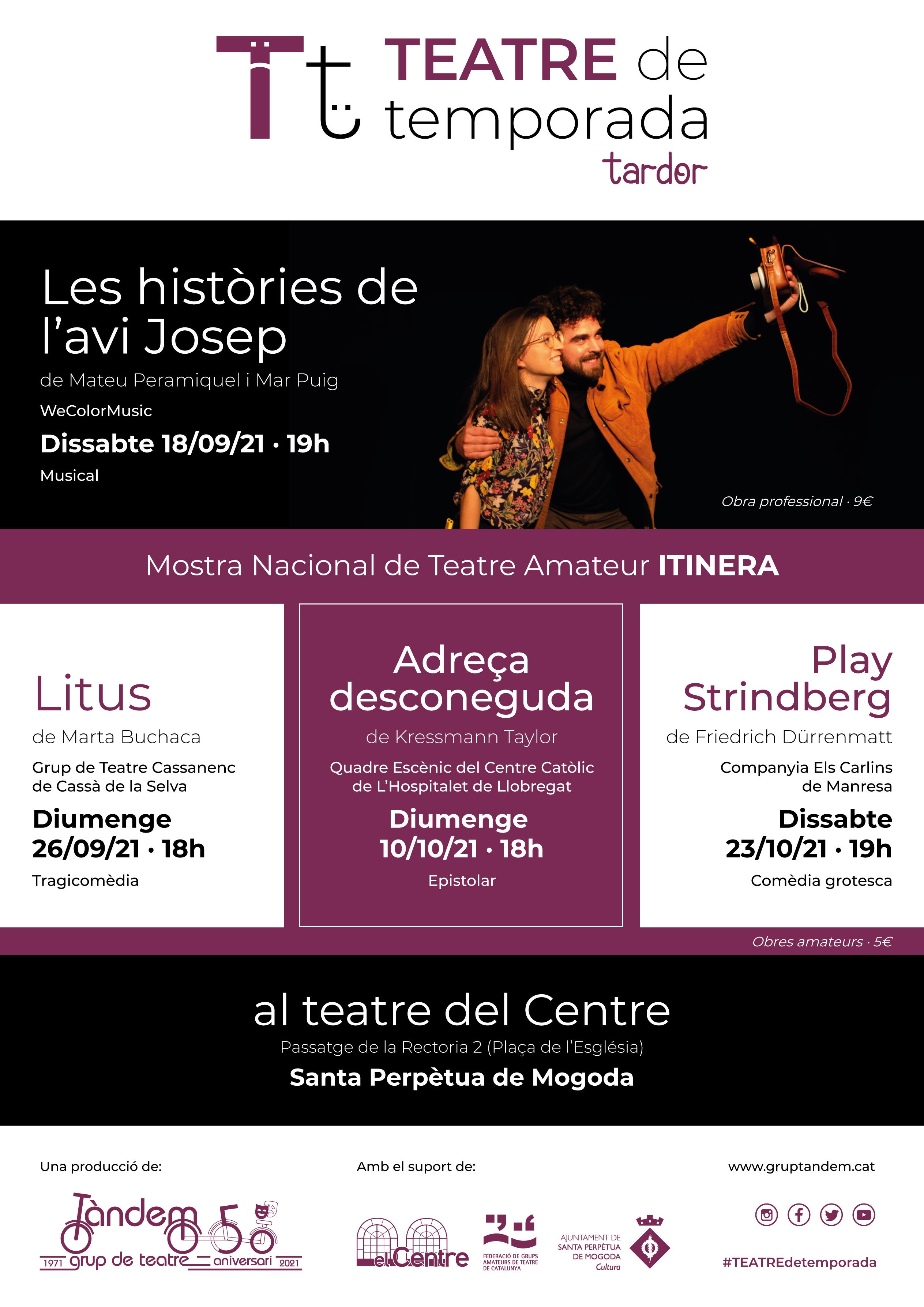 TEATRE de temporada tardor 2021 ok